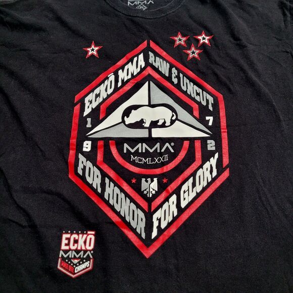 Ecko Unltd 1972 MMA For Honor For Glory Raw & Uncut Shirt Size 2XL Black UFC Y2K - Picture 5 of 7
